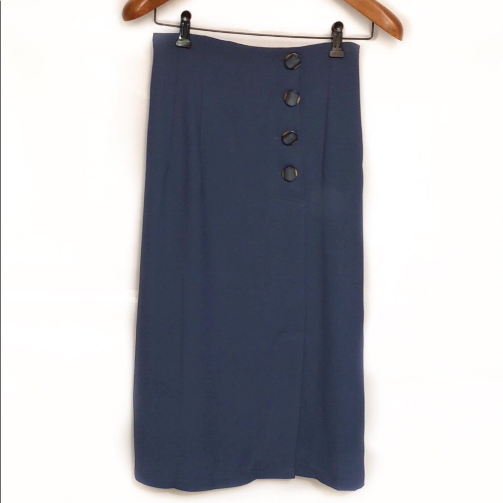<NWOT>Buttoned Blue Skirt